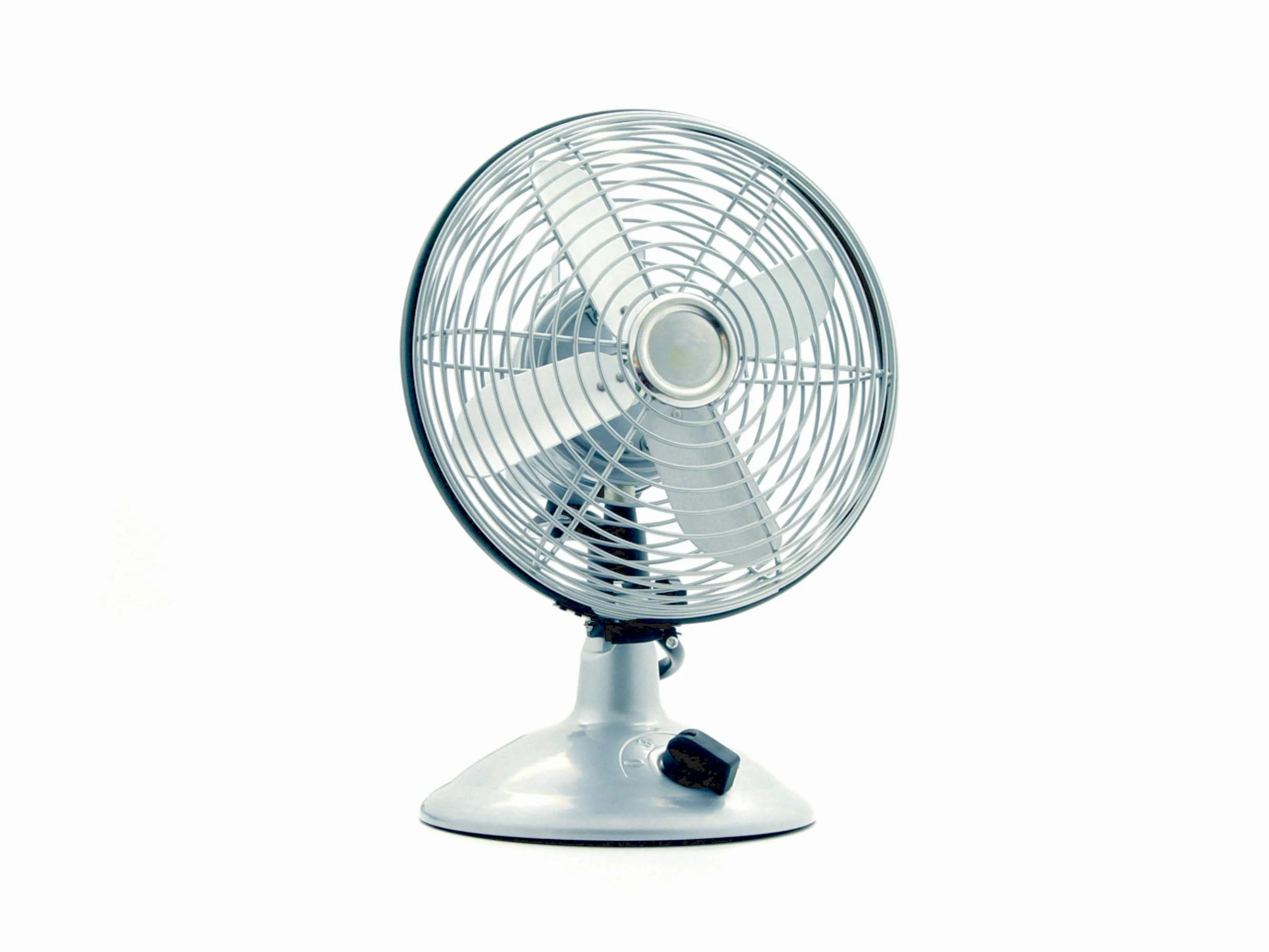 Modern bladeless ceiling fan installed in a living room